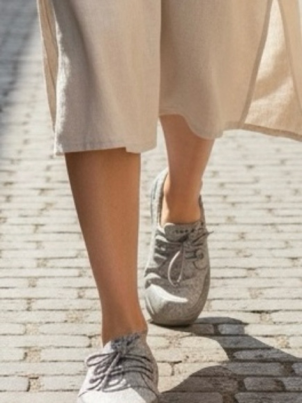 Skechers Breathe-Easy Slip-On Flats in Light Gray
